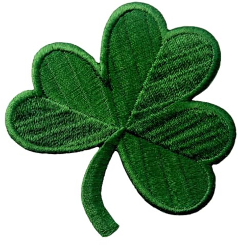 INFANTRYPRO Patch Trefle Celtique Shamrock Vert Ecusson Trefle Broderie Chance Porte Bonheur Lucky Saint Patrick Irlande Fixation Repasser/Coudre Thermocollant Patch St Patrick DIY | Scratch voir Bas