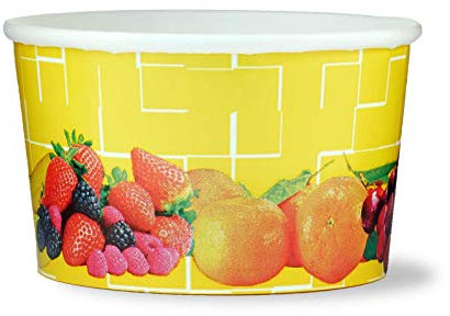 Octopus 200x Eisbecher, Eis- Pappbecher, Früchtebecher mit 260 ml Füllvolumen