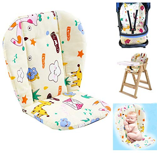 Colchoneta Silla de Paseo Bebe,Universal Colchoneta Silla de Paseo Bebé Verano Transpirable Silla Alta Cojín Funda Trona Colchoneta Bebe Niño Niña Unisex(Girafe)