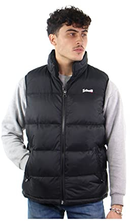 Schott Nyc Utahv, Gilet imbottito in spugna Uomo, Nero (Nero), XL