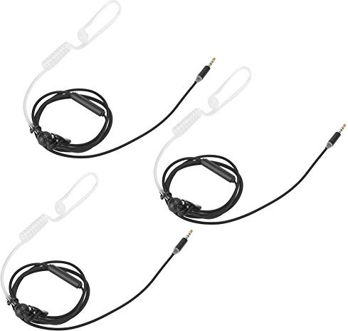 3sets especialmente diseñados con un clip de collar fiable Auriculares anti-radiación Control de cable auriculares para teléfonos móviles
