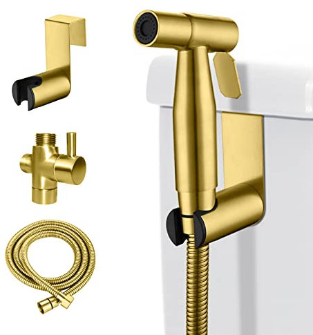 LOSCHEN Kit de pulvérisateur mural pour bidet pour toilettes, pulvérisateur manuel Fixation WC en acier inoxydable pour animaux de compagnie Salle de bain / Hygiène personnelle / Salle de bain (Glod)