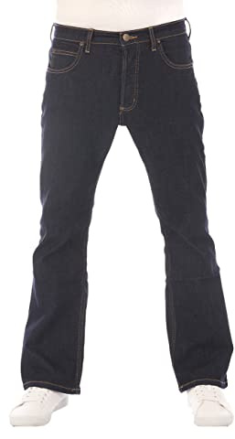 Lee herrjeans bootcut, Denver byxor, blå herrjeans, bomull, stretch, denim blå, w30 w31 w32 w33 w34 w36 w38 w40 w42 w44, 33W / 36L