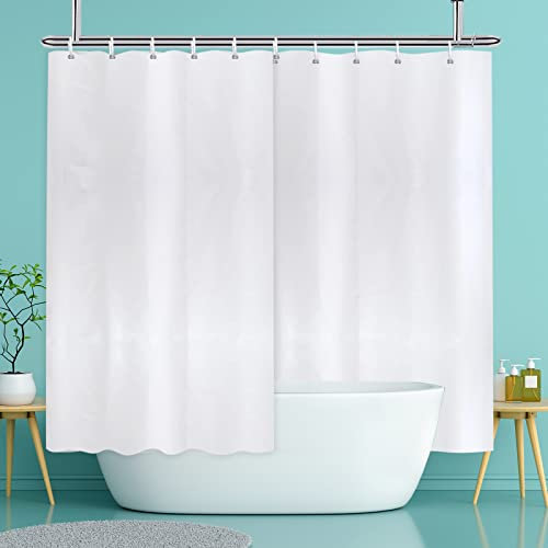 YISURE Duschvorhang Weiß 300x200, 300cm breiter Duschvorhang badewanne, überlänge wasserdichter Anti-Schimmel duschvorhang mit Magnet für Badezimmer, Breite 300 x Höhe 200 cm