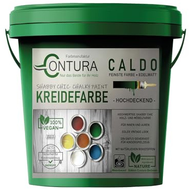 Contura BeGreen 1Kg. Kreidefarbe Shabby Chic Möbellack Lack Möbel Farbe Holzlack Natur (03 Adria Blau)