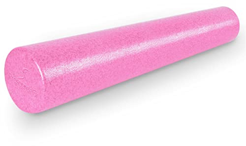ProsourceFit Skumrullar med hög densitet, 91 cm långa, fast helkropp atletiskt massageverktyg för ryggsträckning, yoga, pilates, muskelåterhämtning efter träning, rosa