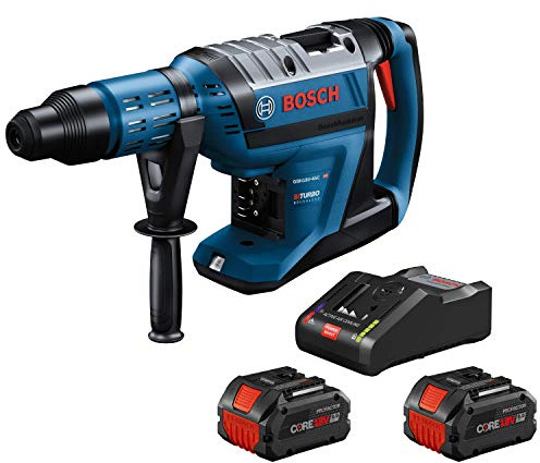 Bosch GBH18V-45CK24-RT PROFACTOR 18V Hitman Connected-Ready SDS-max Brushless Lithium-Ion 1-7/8 in. Cordless Rotary Hammer Kit with 2 Batteries (8.0 Ah) (Renewed)