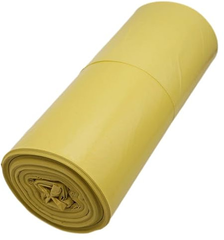 SKIR'CO 120 sacchetti per immondizia da 160 litri, 90 x 110 cm, sacchetti per la spazzatura, colore giallo