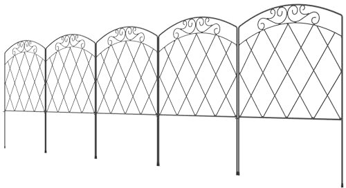 Outsunny - Juego de 5 vallas decorativas para jardín (305 x 80 cm, color negro
