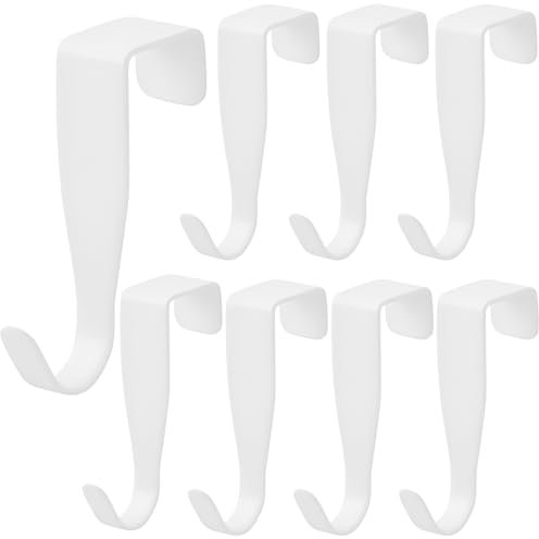 Ehuihuan 8 StüCk TüRhaken, TüRhaken Zum EinhäNgen Kohlenstoffstahl, Haken Zum EinhäNgen, TüRhaken Innenseite TüRhaken Zum AufhäNgen, Geeignet FüR 2cm Dicke TüR, Weiß