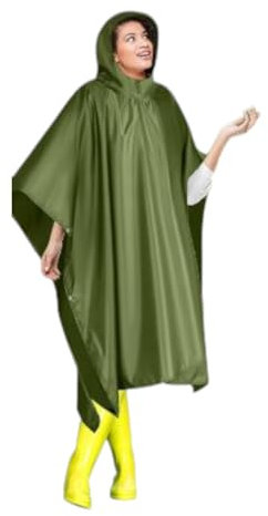 TRIZAND Regenponcho mit Kaputze Regenschutz für Wanderungen Radtouren Angeln Festivals 24278