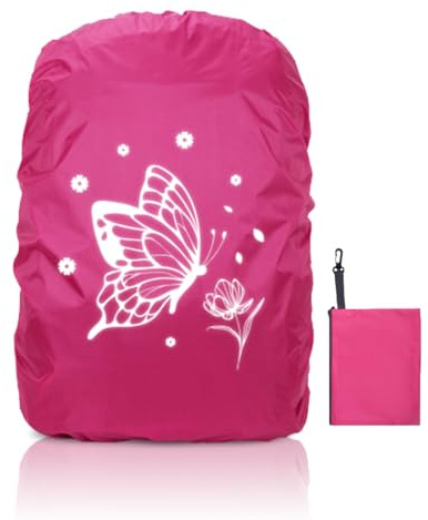Housse Sac a Dos Impermeable Réfléchissante, 35L Protection Sac à Dos Imperméable, Protection Pluie Sac à Dos, Protege Sac a Dos Réfléchissante, Protege Cartable Pluie pour Randonnée Voyage Cyclisme