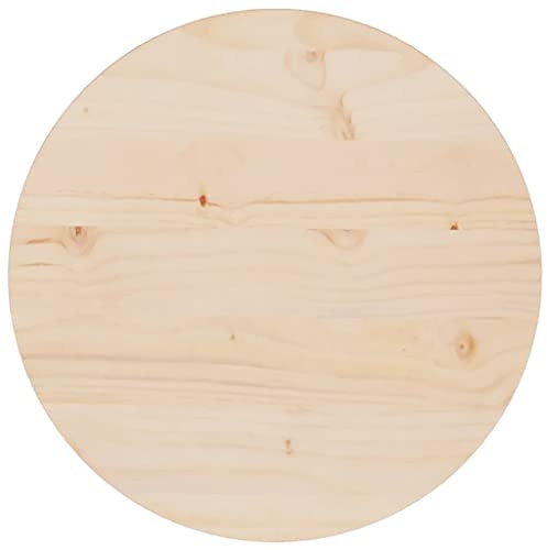 Myheimly Tischplatte Ø40x2,5 cm Massivholz Kiefer