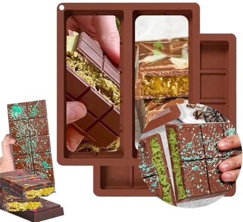 Ayizhiniu 2pcs Moule Tablette Chocolat Dubai en Silicone - Moule Mini pour Préparation de Desserts Outil