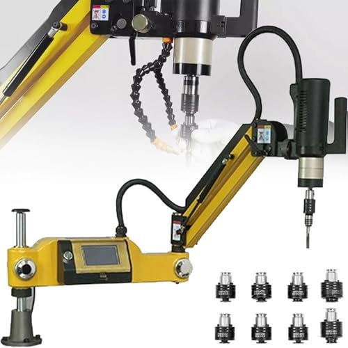 Roscadora Eléctrica M3-M16, Roscadora Eléctrica Multidireccional De 360°, Brazo De Roscado Flexible De 312 RPM Que Incluye 8 Pinzas Estándar, Radio De Trabajo De 1000 Mm