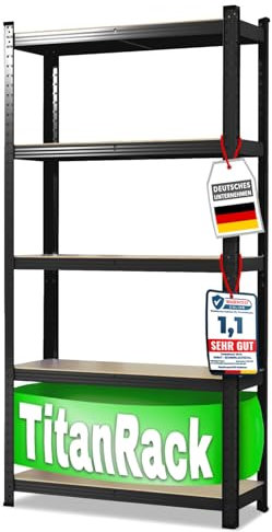 casa pura Schwerlastregal 200 x 100 x 50 cm schwarz | Steckregal, Lagerregal, Standregal, Stecksystem ohne Werkzeug montierbar