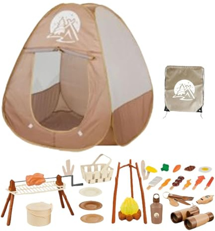 LIXSAZSE Set di attrezzatura da campeggio per bambini con griglia per barbecue e giocattolo educativo Incoraggia la creatività e il divertimento all'aria aperta per tutti i
