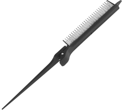 KICHOUSE Pettine per Mèches a Coda di Topo Denti Fini, Pettine per Cotonare Chioma da Parrucchiere, Strumento per Riflessi Precisi e Separazione Facile, Adatto per Donna e Uomo, Nero