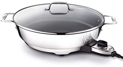 All-Clad Electrics Stainless Steel and Nonstick Surface Skillet 7 Quart 1800 Watts Temp Control, Cookware, Pots and Pans, Oven, Broil, Dishwasher Safe