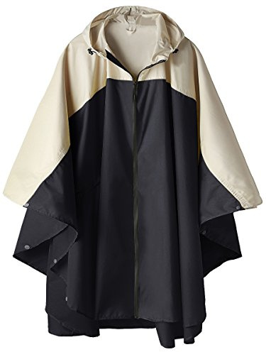 SaphiRose Adult Rain Poncho Waterproof Hooded Zipper Raincoat with Pockets
