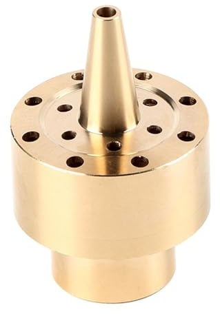 Brass Fountain Nozzle Head 1/4 1/2 3/4 Inch, Multi-Direction Water Spray Sprinkler for Pond Garden Courtyard, Column Jet Design Outdoor Water Feature