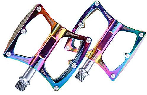 AKT Regenbogen Mountainbike Pedale Buntes Fahrrad Rad Lager Fahrrad Pedal rutschfeste MTB Fahrradteile aus Aluminiumlegierung
