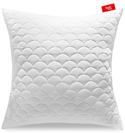 Softimi Kopfkissen Schlaffkissen Bettkissen Gestepptes Premium Kissen 80x80 cm Antiallergisch - Anti-Milben - Geruchlos sofort verwendbar - Mit Härteeinstellung (80x80 cm)