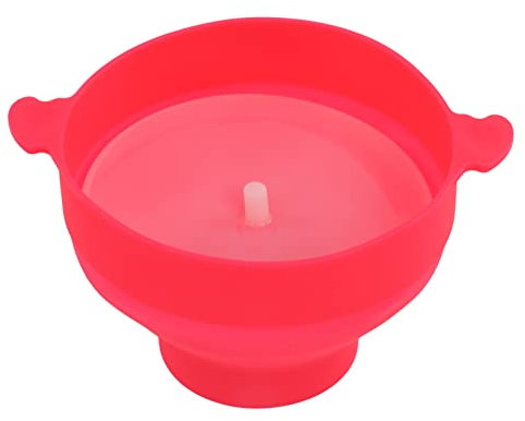 Fabricante de Palomitas de ma¨ªz Plegable con Tapa Transparente y asa,Cuenco de Silicona para Palomitas de ma¨ªz para microondas, Popper de Palomitas de ma¨ªz para microondas(Rosa roja)