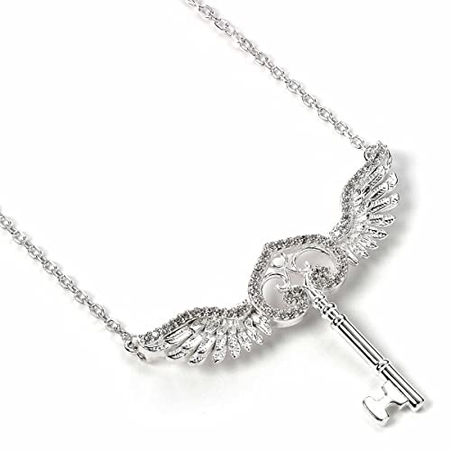 Harry Potter Sterling Silver Flying Key Necklace with Crystals