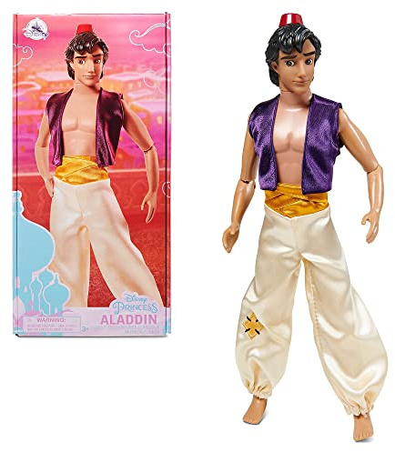 Disney Store Offizielle Aladdin-Puppe für Kinder, 32 cm, vollbewegliche Puppe mit geformtem Haar und Fez, geeignet ab 3 Jahren