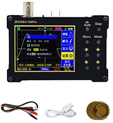 Osciloscopio Digital, Osciloscopio para Principiantes con Ancho de Banda de 1 MHz y Frecuencia de Muestreo de 40MSa/s, con Pantalla a Color TFT de 2,4 para Apoyar el Generador de Señales