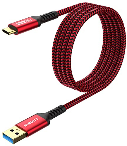 SUNGUY USB C Charger Cable, 5FT USB C 3.1 Gen 2 USB A to C Cable Braided 3.1A Fast Charging&10Gbps Data Transfer Android Auto Type C Cable for Galaxy S23 S22 Switch PS5 Huawei Google Pixel 7