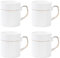 Jingdekiln kaffeetassen weiß tassen set 4er, kaffeebecher porzellan mit goldrand