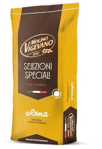 Molino Vigevano | Farine Professionali | aRoma Farina 0 per Pinsa, Pala alla Romana e Pizza in Teglia, Ideale per Preparazioni dalle Medie Lievitazioni | Confezione da 10 kg (Pack of 1)