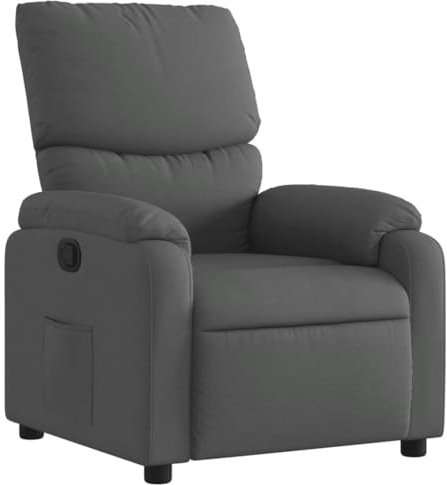 vidaXL Fauteuil Inclinable, Chaise de Relaxation avec Repose-Pieds, Siège avec Dossier et Accoudoirs Salle de Séjour, Moderne, Gris Foncé Tissu