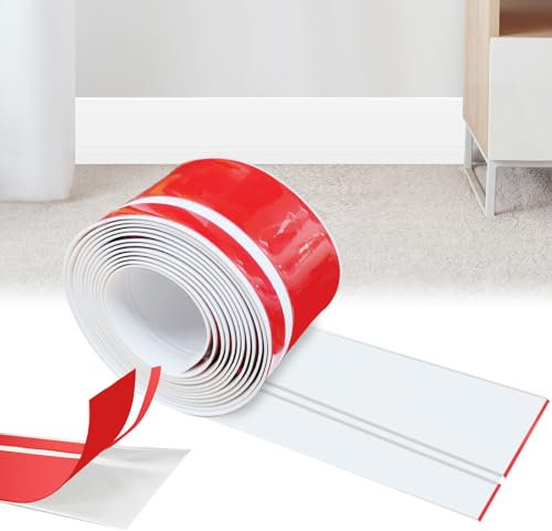 Weichsockelleiste Selbstklebend, 20 x 60mm x3.0m Sockelleiste Selbstklebend für Küche und Badezimmer, Weich Sockelleiste Selbstklebende Abschlussleiste aus PVC, Flexible Knickleiste fußleisten - Weiß