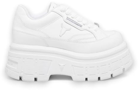 Windsor Smith Womens White Chunky Leather Platform Trainers Sneakers - Swerve