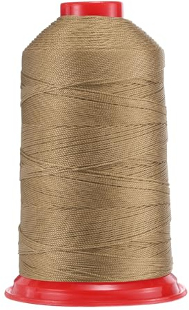 QUARKZMAN 700 Yards Fil à Coudre en Nylon Lié Taille 840D/3 Fil à Coudre en Nylon Renforcé pour Extérieur pour Cuir Jeans et Tissage Artisanat Machine DIY Beige
