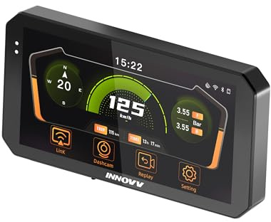 INNOVV N2 6 Apple Carplay Screen for Motorcycle, Touch Screen Wireless Apple CarPlay & Android Auto GPS Navigation System, 5G Wi-Fi, IP67 Waterproof, Bluetooth, Parking Mode, Siri, App Connect