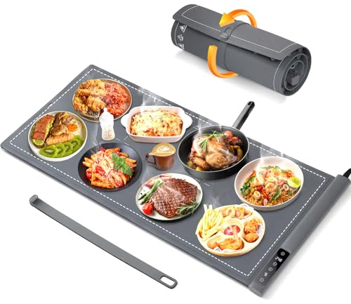 Warming Mat For Food Extra Large- 36x16 Electric Warming Trays for Buffets Party, Food Warmers For Thanksgiving, Christmas House Warming Gift, Portable Heating Mat with 9 Temp Settings & 6H Timer