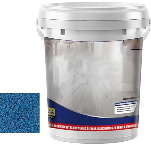Vernice per pavimenti in sabbia epossidica, rivestimento effetto marmo ad alta lucentezza, pittura per pavimenti in garage, impermeabile e antiscivolo, adatta per uso interno ed esterno (blu cielo, 1