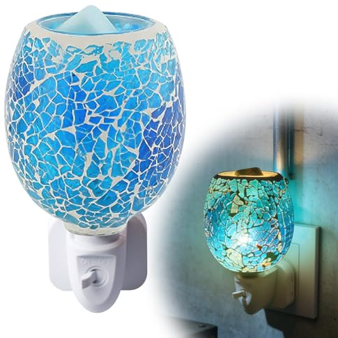 BORDEAG Lampada Profumata Elettrica, 80 X 70 mm Lampada Profumata 3D, Diffusore di Aromaterapia 3D Vetro, Lampada Aromatica in Vetro Elettrico 3D per Casa Ufficio Camera da Letto Soggiorno Regali
