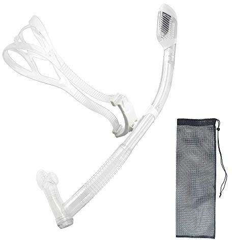 Uniswim Rotate Function Swim Snorkel for Training Swimming Front Snorkel Lap Swimming Swimmer Training Diving Snorkeling Comfortable Mouthpiece for Pool Open Water (clear)