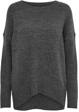 ONLY Damen Onlnanjing L/S Pullover KNT Noos, Dark Grey Melange,S