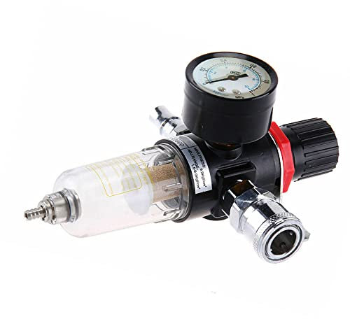 MOCNT 1/4 BSP Filter Wasserabscheider Ölabscheider Druckminderer Druckluft Kompressor Feuchtigkeitsfalle Druckregler Pneumatische Luftfilterregler Schnellverbinder