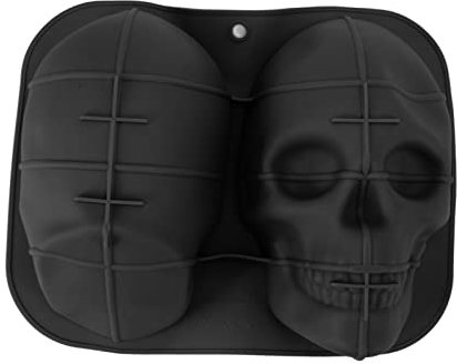 Skull Mold for Baking, Multifunctional Halloween Baking Molds Skull Cake Pan Silicone Chocolate Molds for Birthday Party Decoration(Black)