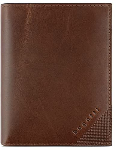 bugatti Nobile, Echtleder Herren Geldbörse - Portemonnaie mit RFID Schutz, Cognac