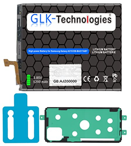 High Power Ersatzakku kompatibel mit Samsung Galaxy A21s (A217F) EB-BA217ABY GLK-Technologies Battery accu 5200mAh Akku inkl. 2X Klebebandsätze NUE