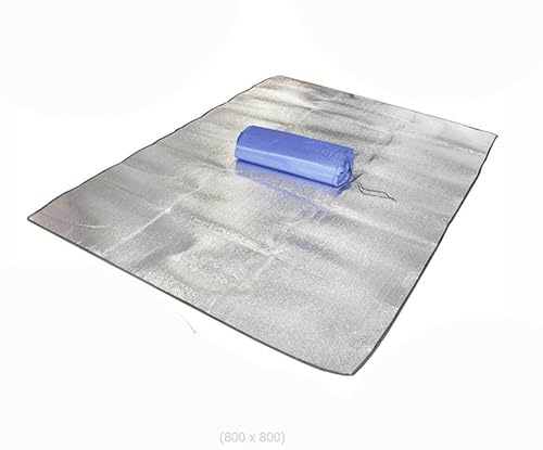 Ground Mat Camping Aluminum Sleeping Foam Mat 200x250CM Insulating Thermal Waterproof Mat Foldable Double-sided Tent Pad Ultralight Floor Mat of Aluminum Foil