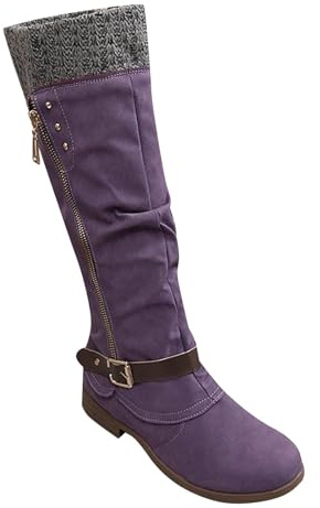 Warehouse Clearance Bargains Sale,Ankle Boots Women,Boots Soft Winter Suede Autumn Midsolid Warm Boots Classic Women's Color Lowheel Women's Women's,Wearhouses Clearance Deals Purple